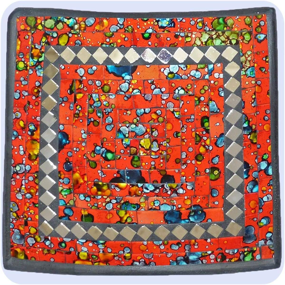 Handgemaakte meerkleurige mozaïek kom voor decoratie, diameter: 20 cm