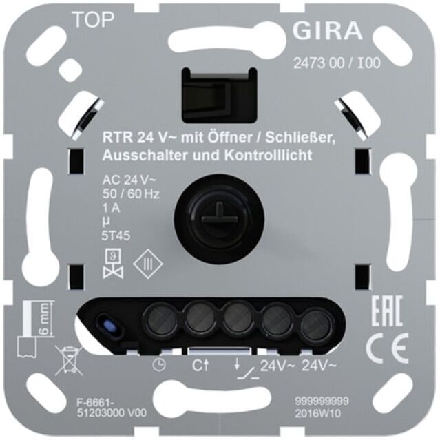 Gira Régulateur de température ambiante 24V Ouvreur Fermeur 247300 (247300)