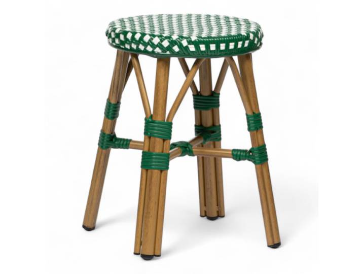 Tabouret de terrasse RIVOLI - Vert foncé et blanc