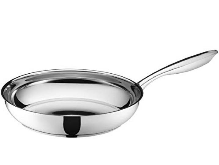 MÄSER 931854 Serie Tavos, Bratpfanne 28 cm, Induktionspfanne für alle Herdarten, unbeschichtet, spülmaschinengeeignet, ofenfest, Edelstahl 18/10