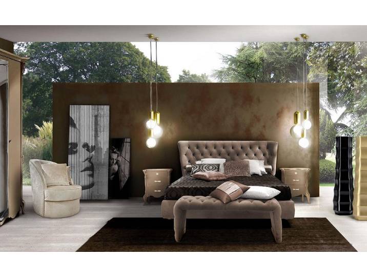 Xlmoebel Polsterbett Luxus Doppelbett Chesterfield Design für Schlafräume in Italien, Made in Europa