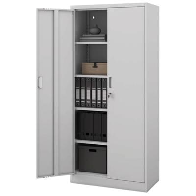 Jan Nowak Aktenschrank abschließbar JAN 5 Ebenen, Flügeltüren | Metallschrank Werkstatt Büroschrank aus Stahl Werkzeugschrank, 175x80x40cm Grau