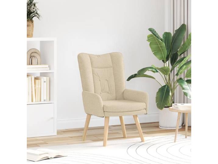 Moderne Fauteuil relaxant en tissu crème - Fauteuil TV/Salon FR(60249469)