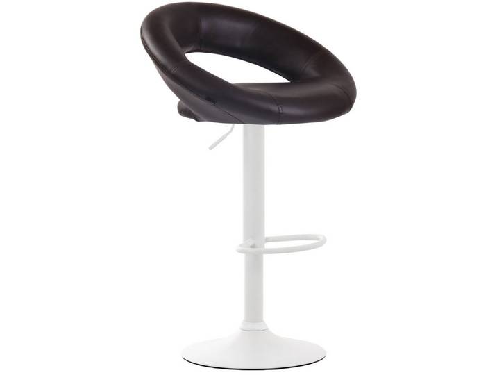 furnicato Barhocker Olinda Kunstleder 80-101 cm braun (1 St), Höhenverstellbarer Thekenhocker mit synchroner Fußstütze