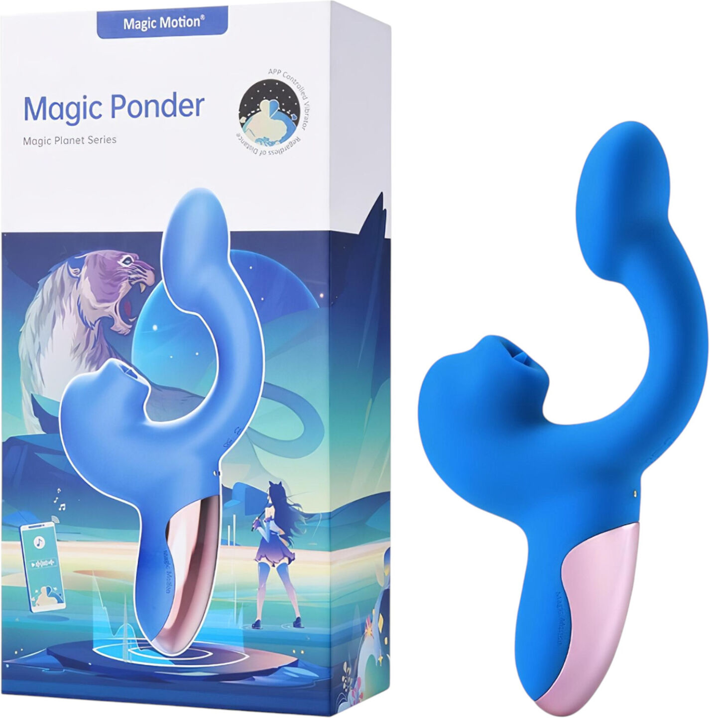 Magic Motion Magic Ponder - Rabbit Vibrator Med Klitorisarm - Blå