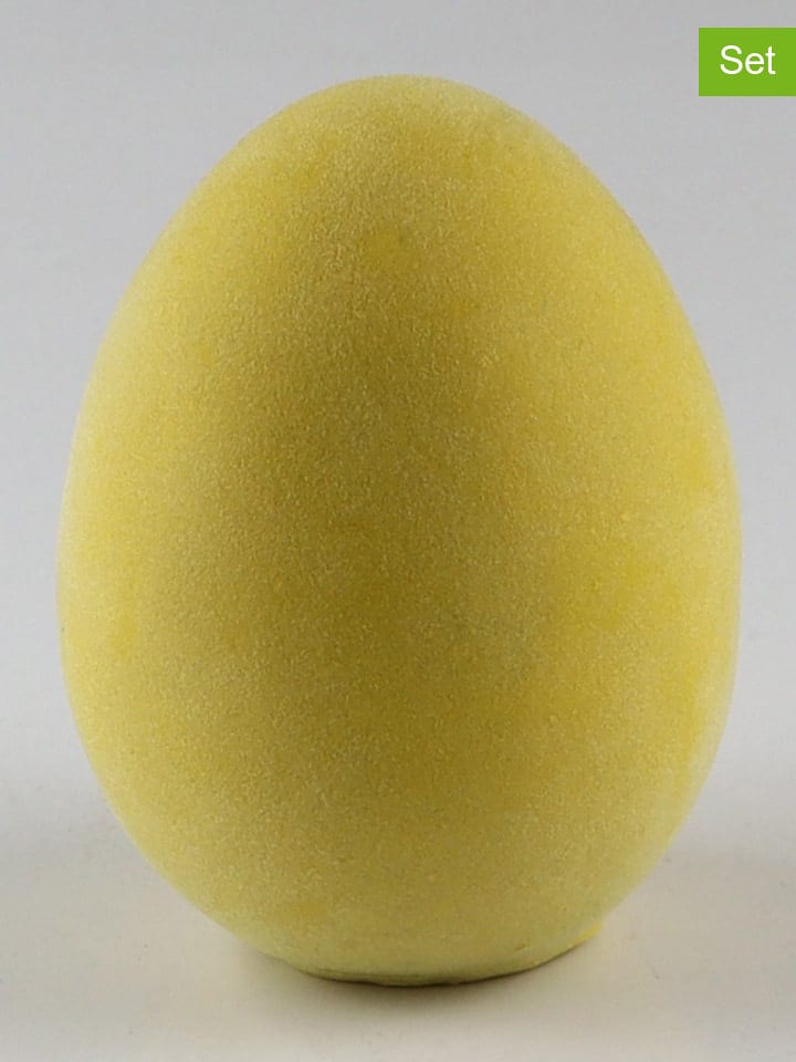 AM Design 2er-Set: Dekofiguren ''Osterei'' in Gelb - (H)12 x Ø 8 cm - onesize