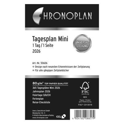 Chronoplan Tagesplan (A6, 1 Tag / 1 Seite) (50606)
