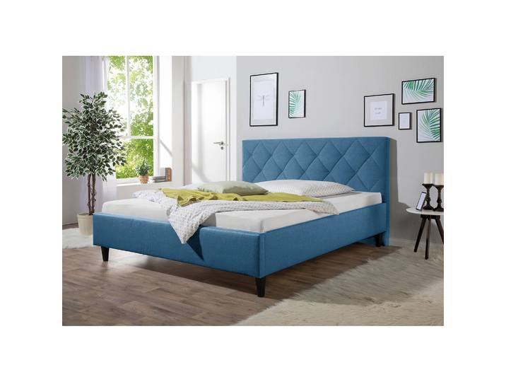 Polsterbett Monteverde 200 x 200cm Strukturstoff Blau/Brilliantblau