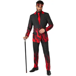 OppoSuits Teufel Anzug, Black Devil Dämon Party Kostüm (S)