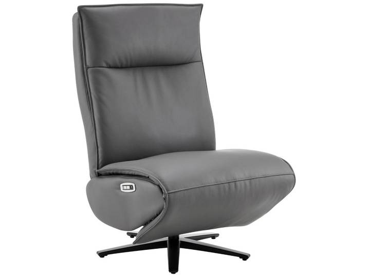 Stylife Relaxsessel, Schwarz, Dunkelgrau, Metall, Echtleder, Rindleder, 70x110x82 cm, Relaxfunktion, Liegefunktion, Netzbetrieb, Massagefunktion, USB-Anschluss, USB-C-Anschluss, Wohnzimmer, Sessel, Relaxsessel