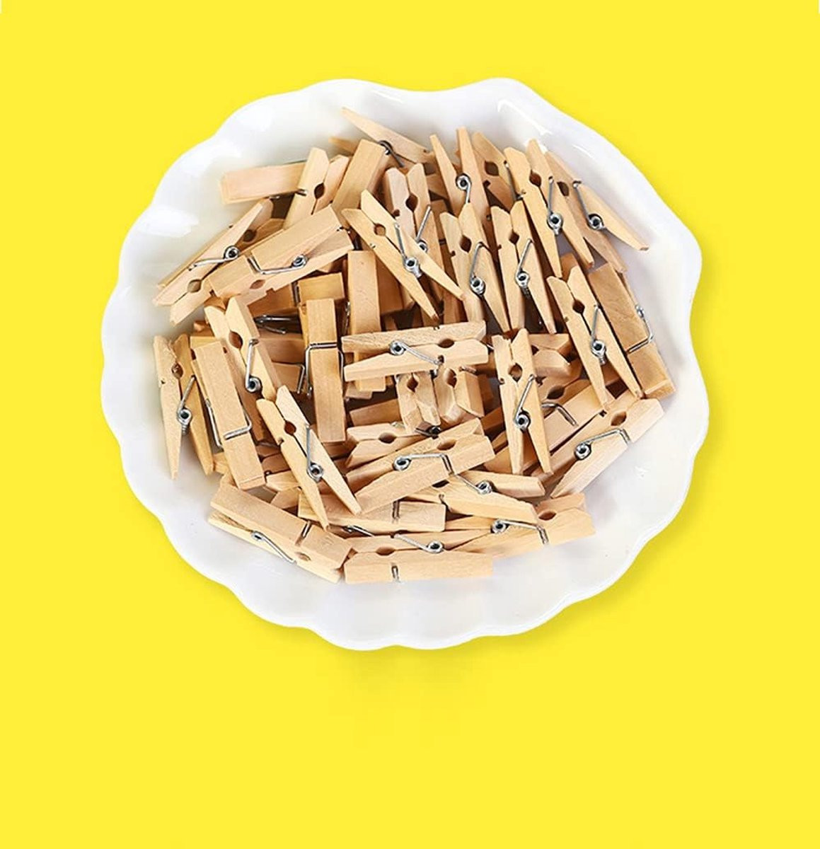 50 stuks Houten Mini Klemmen in Houtkleur voor Decoratie