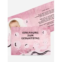 Einladungskarten Kindergeburtstag selbst gestalten mit Spruch und Fotos im Onlinedesigner bei Meine-Kartenmanufaktur.de