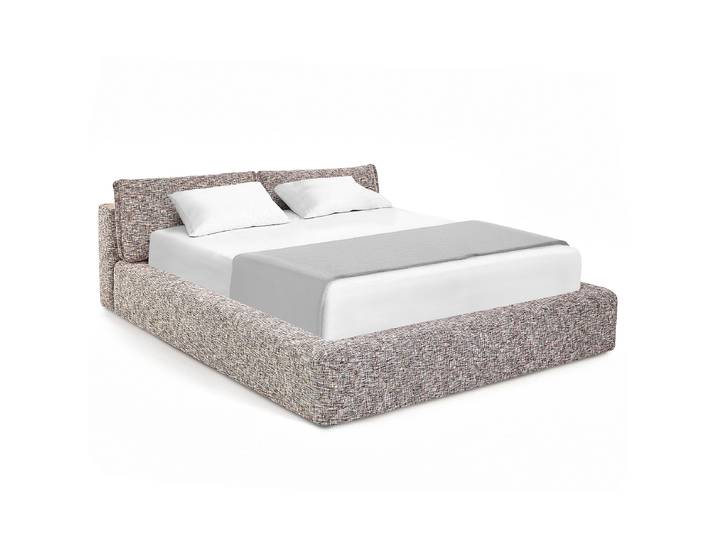Polsterbett 200 x 200cm Strukturstoff Trinu Multicolor/Multicolor Kein Bettkasten