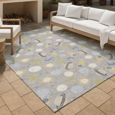 Addison Rugs Machine Washable Indoor/ Outdoor Planets Comets Chantille Rug