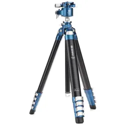 Benro TCBA25G36PT Cyanbird Aluminium Stativ Kit (Metall), Stativ, Schwarz, Blau, Silber