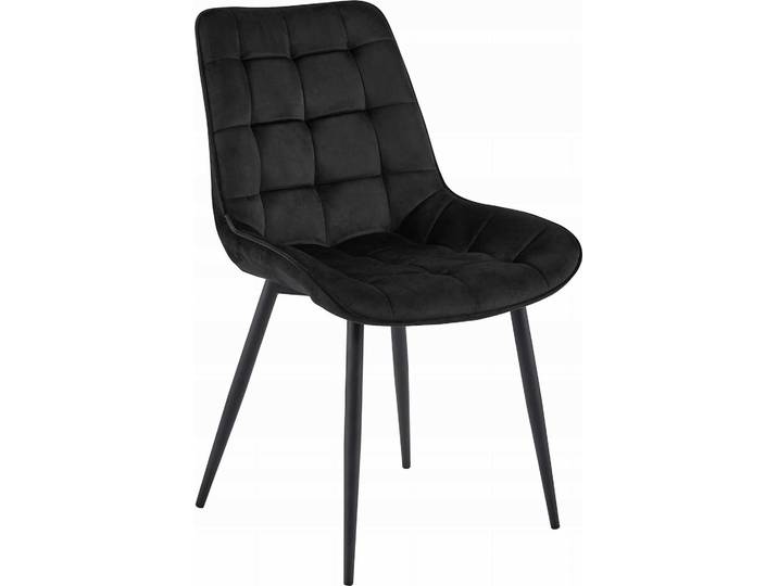 Chaise - Leobert - Bera - Velours Noir/Pieds Noirs - 54 X 60 X 88 Cm