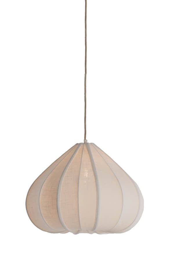 Light & Living Zubeda hanglamp wit beige textiel Ø 49 cm