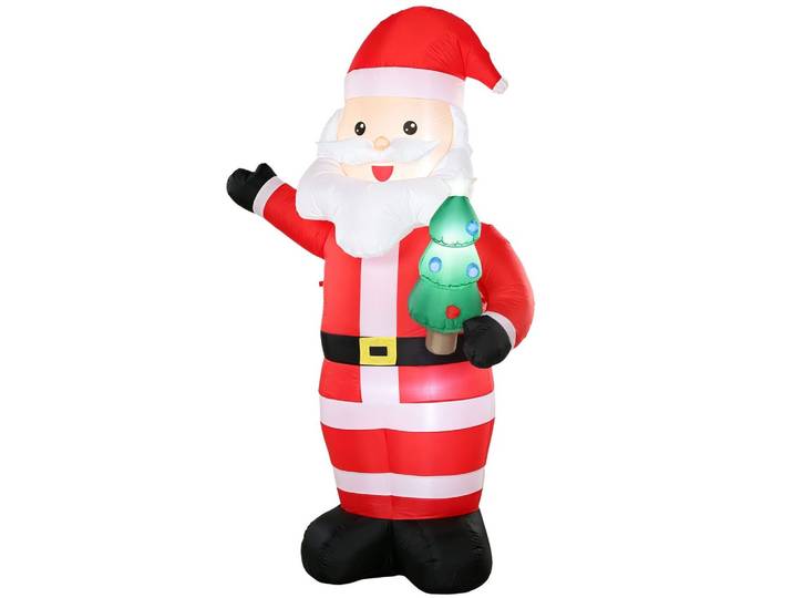 AUFBLASBARER-WEIHNACHTSMANN Polyester Rot