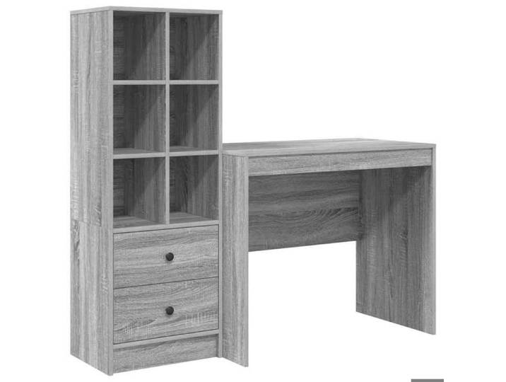 YUN@Meuble de Bureau - MODERNE - Table de bureau - avec rangement - en gris sonoma @7527@