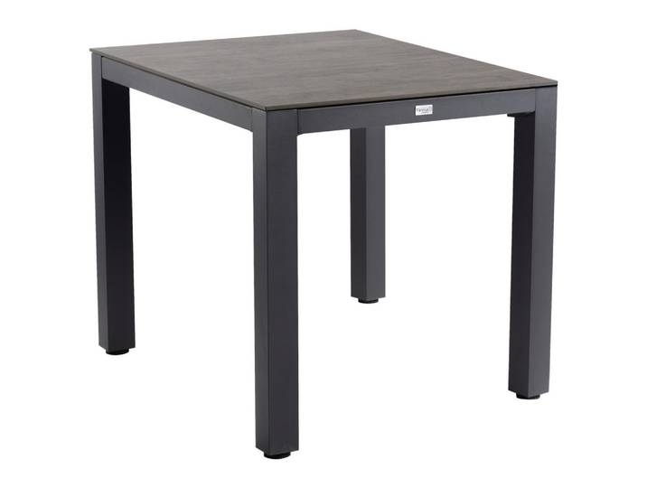 Tierra Outdoor Loungetisch, Anthrazit, Graubraun, Metall, Kunststoff, quadratisch, eckig, 80x77.3x80 cm, lichtecht, rostfrei, wetterbeständig, Gartenmöbel, Loungemöbel, Lounge-Serien