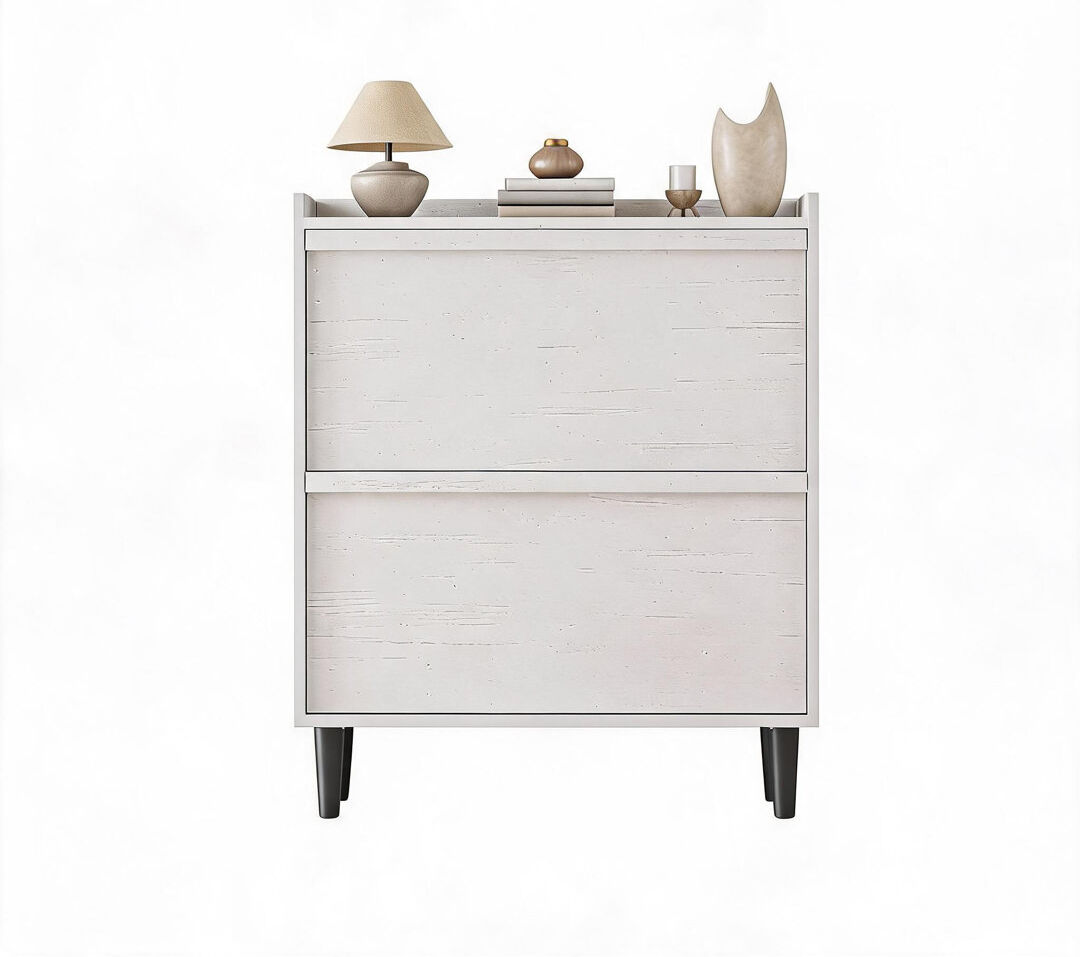East Urban Home 25 Pair Shoe Storage Cabinet antique white 25