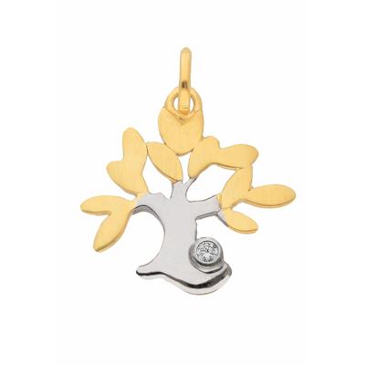 Kettenanhänger ADELIA´S "Anhänger Baum des Lebens 333 Gold ( 8K ) mit Zirkonia", gold (silber), Schmuckanhänger, Damen, mit Zirkonia, Gold, Kettenanhänger, Goldanhänger Lebensbaum