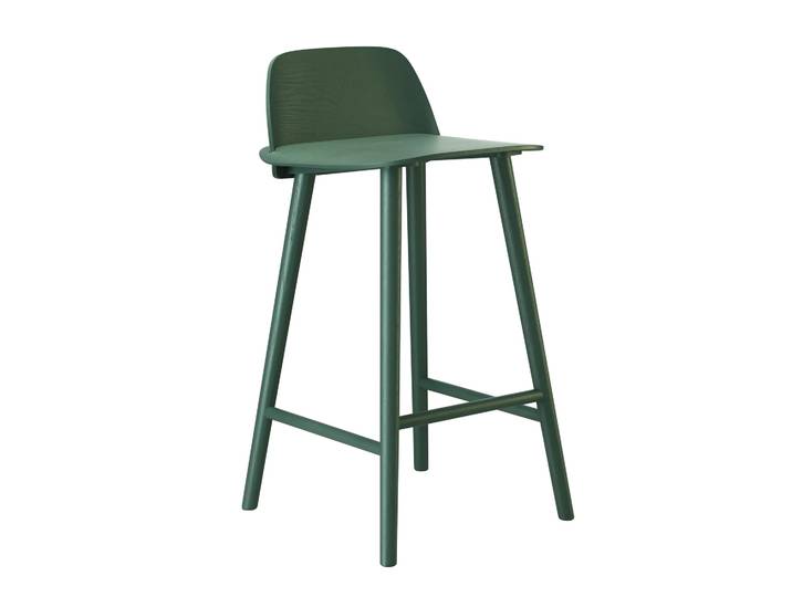 Muuto Chaise de bar Nerd 75 cm vert foncé