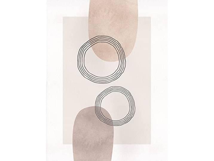 Komar Wandbild - Line Art Circles - Größe: 30 x 40 cm - Poster, Kunstdruck, Dekoration, Wohnzimmer, Schlafzimmer