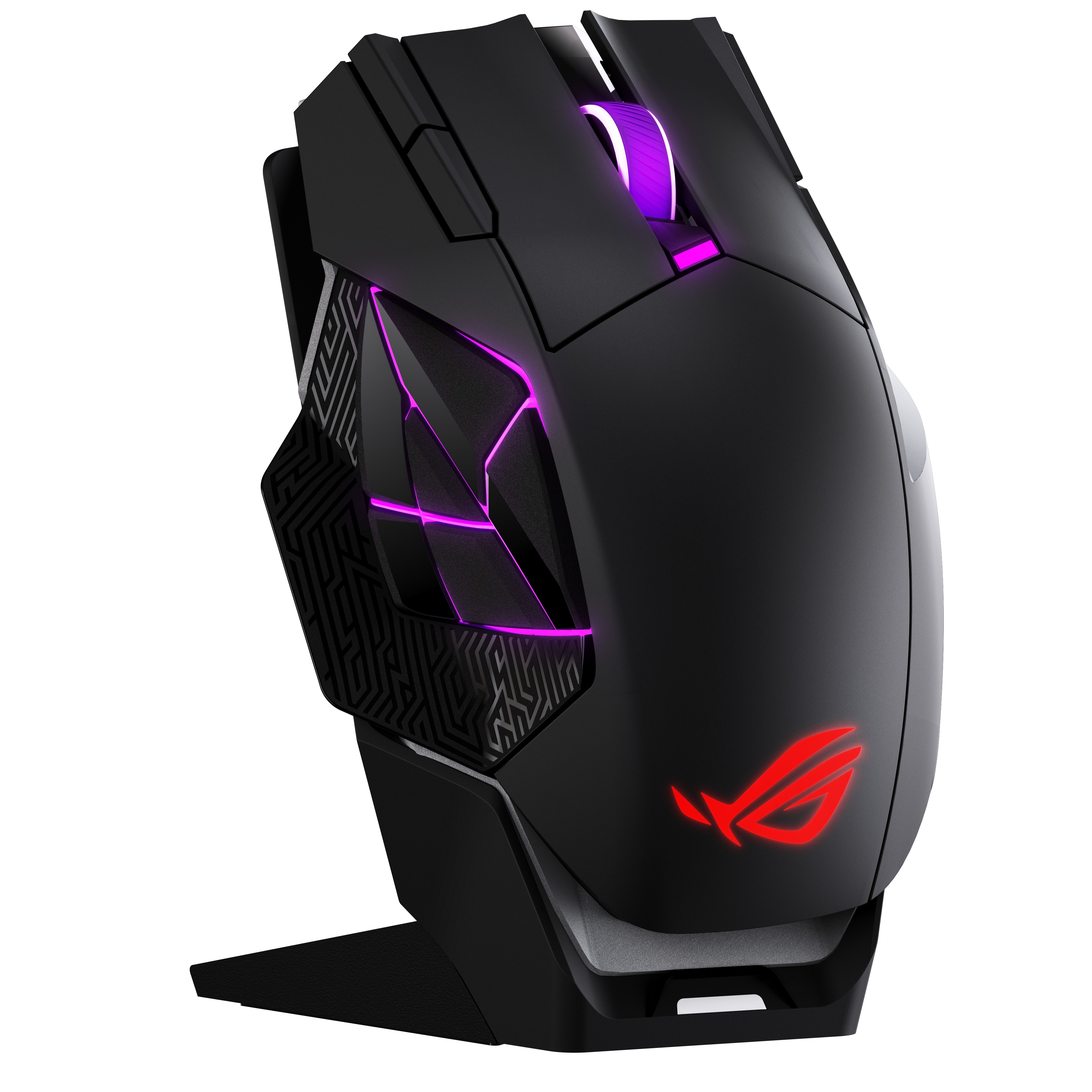ASUS ROG Spatha X 65K Wireless Gaming Maus mit 65.000 DPI, Tri-Mode-Konnektivität, 12 programmierbaren Tasten und Ladestation 90MP04S0-BMUA00