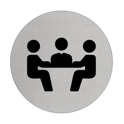 CombiCraft Aluminium Türschild 'Konferenzraum' - Ø75mm mit 3M-Klebeband