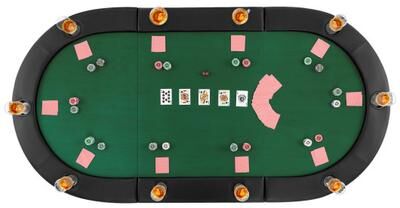 Costway Portable 84 x 42 Inch 10-Player Foldable Padded Poker Table Top-Green