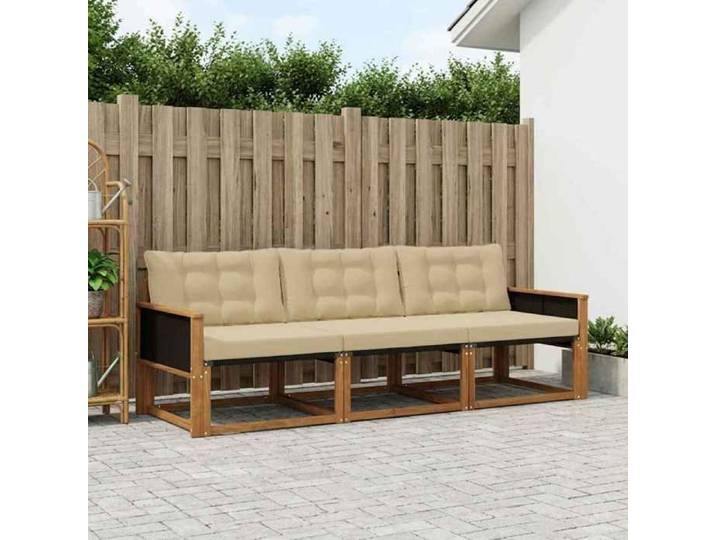 Ensembles de meuble - moderne - Ensemble de canapés d'extérieur 3 pc Naturel et Beige 3255