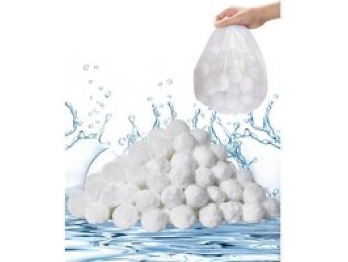 VEVOR Filterballen voor zandfilters, 0,7 kg, Filterballen ter vervanging van zwembadfilterzand, Herbruikbare filtermediaballen van polyestervezels met waszak, voor zwembaden, opzetzwembaden, aquaria