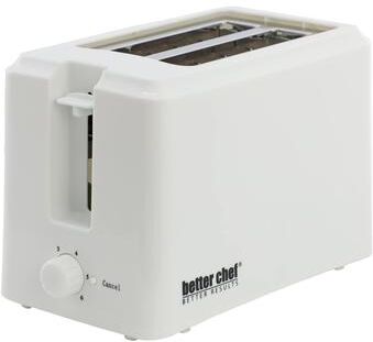 Better Chef Two Slice Cool Touch Toaster with 6 Adjustable Browning Levels in White