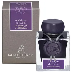 Jacques Herbin, Ersatzpatronen + Tintenfass, Schreiben (Violett, 50 ml)