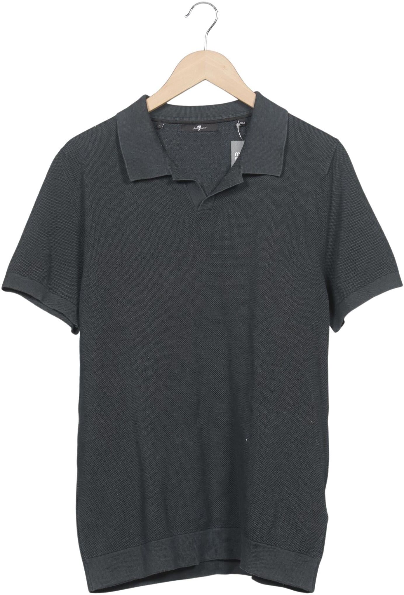 7 for all mankind Herren Poloshirt, Grau, Gr. L, Baumwolle - Second Hand