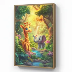 NACHTTISCHLAMPE MIT AKKU Giraffe - Elefant - Blumen - Dschungel 60x90 cm