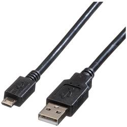 ROLINE USB 2.0 Kabel, USB A ST - Micro USB B ST, schwarz, 3 m 11.02.8755