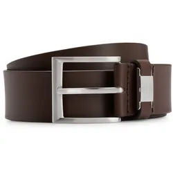 BOSS Herren Gürtel - Connio, Echtleder, Dornschließe, gebürstetes Metall Dunkelbraun / 95 cm