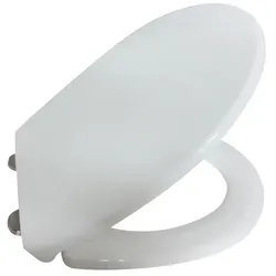 Rossignol Duplex geräuschloser WC Sitz weiß Toilettensitz aus Kunststoff, Antibakteriell behandelt, bruchfest