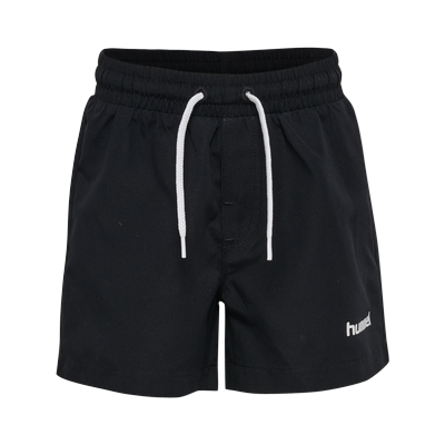Badeshorts HUMMEL "hmlJR REG BOARD SHORTS", Kinder, Gr. 152, N-Gr, schwarz, Web, Obermaterial: 100% Polyester, Badehosen Badeshorts, schnell trocknendes Material, aus Polyester, mit Webart