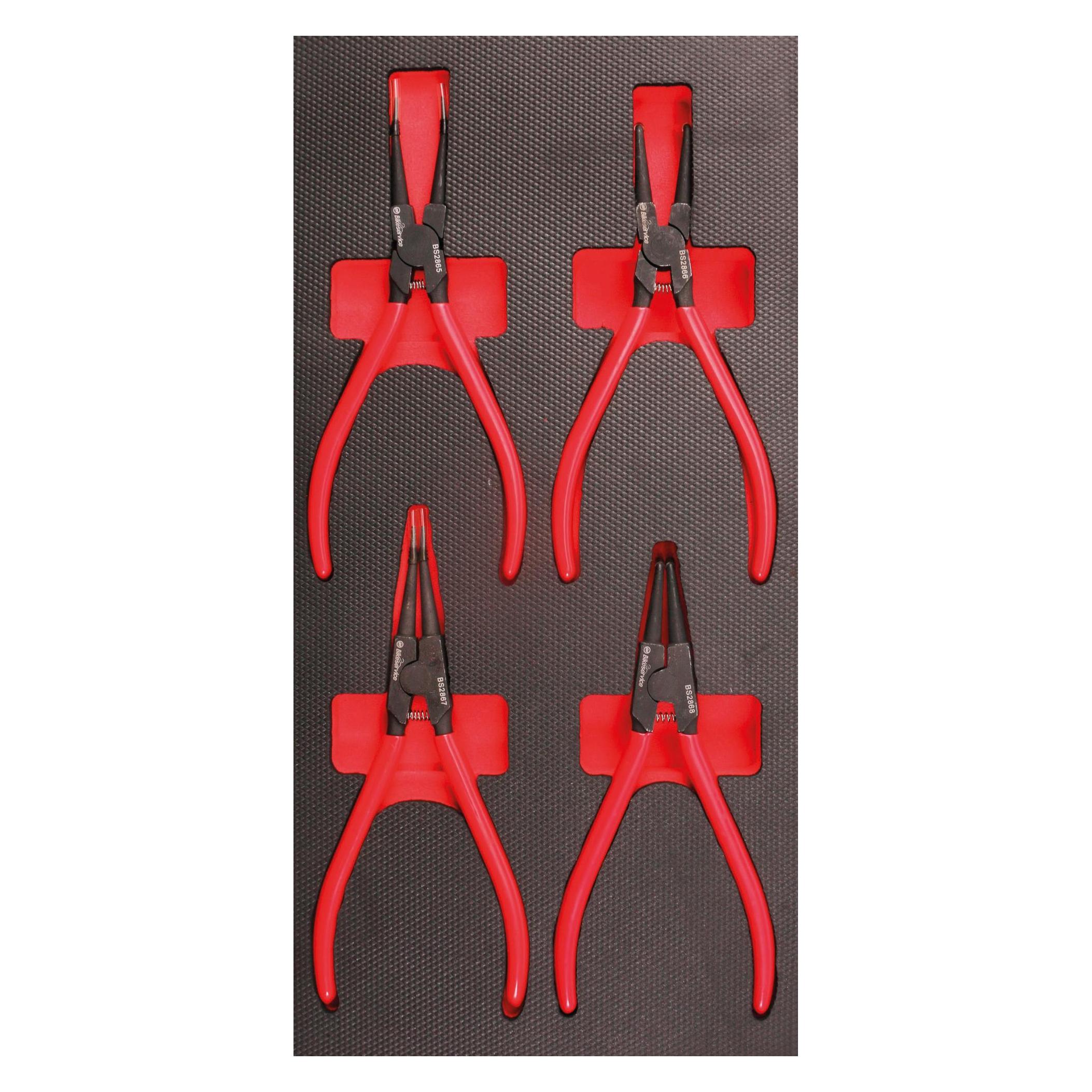 Bikeservice Moduleinlage Zange Sicherungsringzangen, 4-teilig (BS80076)