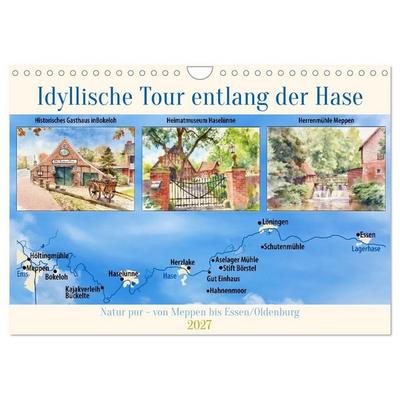 Idyllische Tour entlang der Hase (Wandkalender 2027 DIN A4 quer), CALVENDO Monatskalender