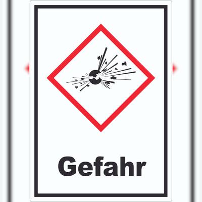 HB-Druck Aufkleber Instabile explosive Stoffe Gefahr Explosion A3 (297x420mm)