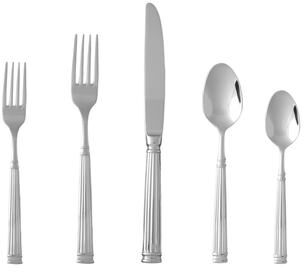 Fortessa Doria 18/10 Stainless Steel, 5 Piece Flatware Set (Service for 1), Silver - 5 Piece Set