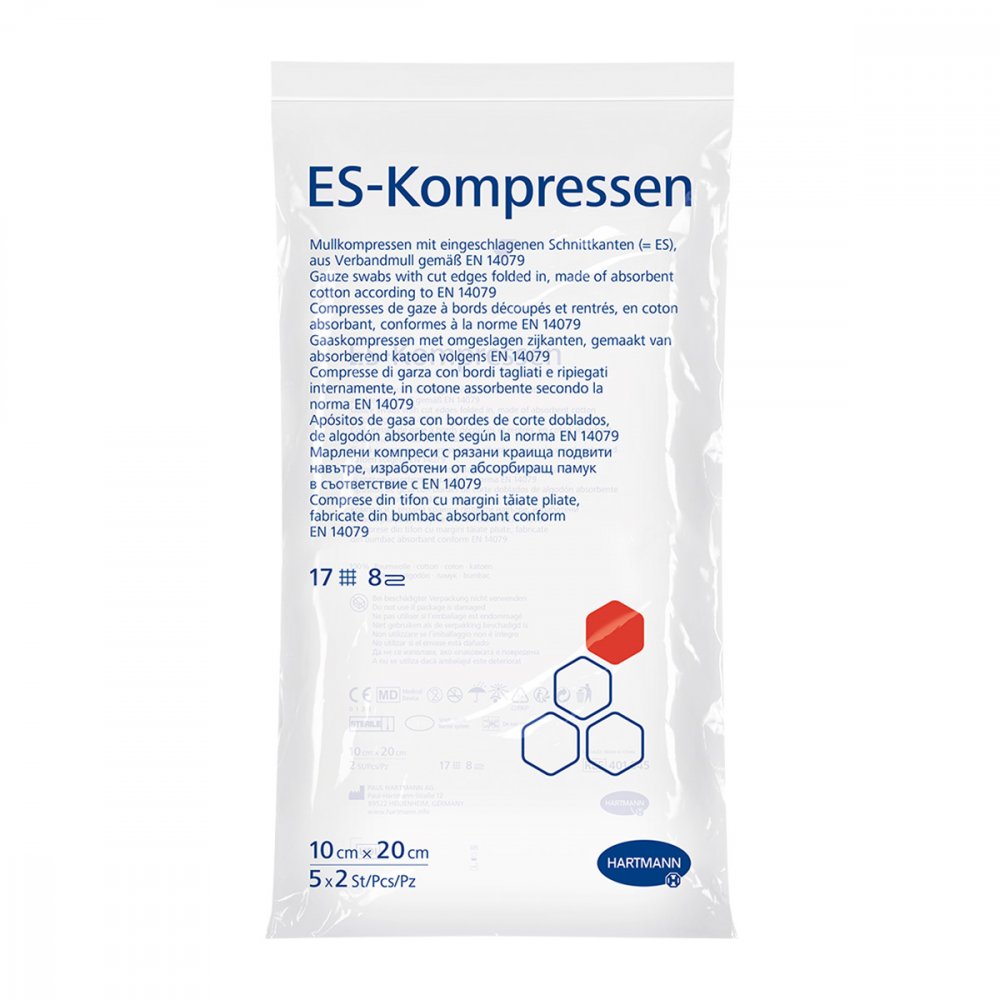 PAUL HARTMANN AG Es-kompressen steril 10x20 cm 8fach 01407146