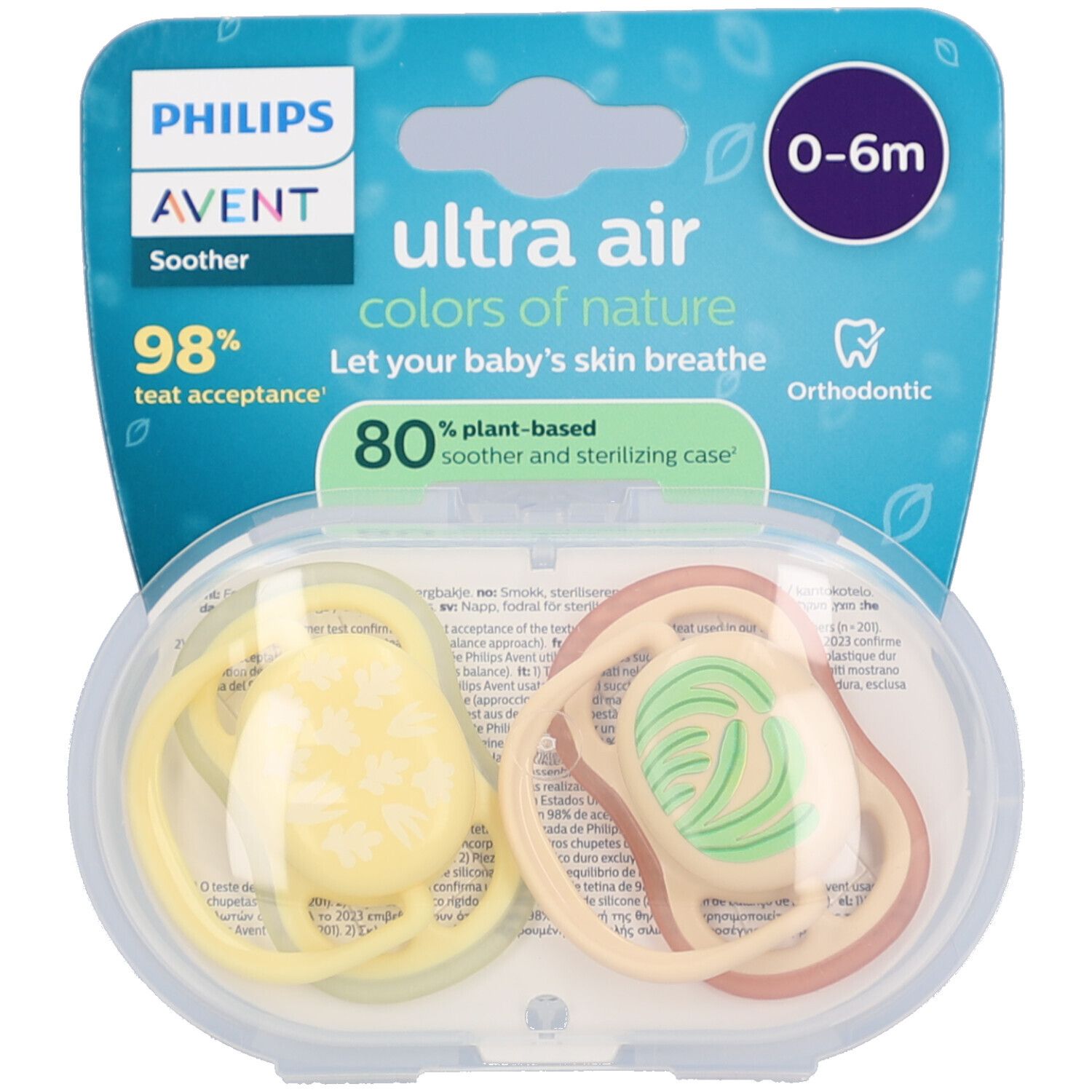 Philips Avent Fopspeen +0m Air beige design 2st 2 St Schnuller
