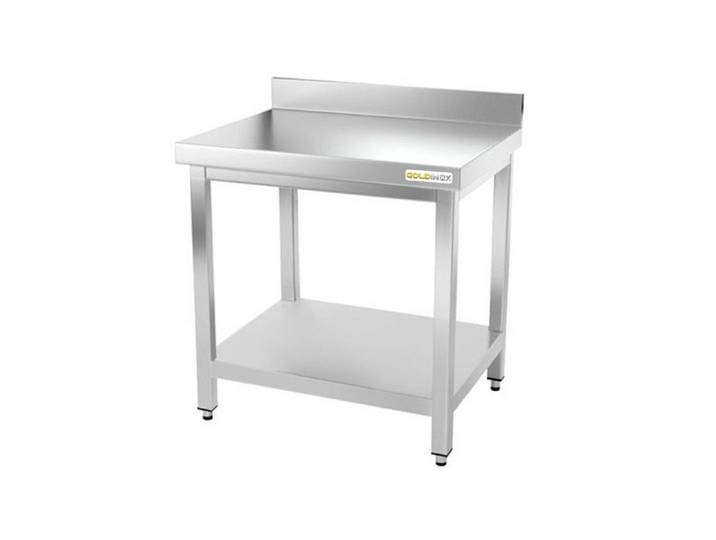 Table de travail en inox 700 x 500 mm adossée PREMIUM - GOLDINOX