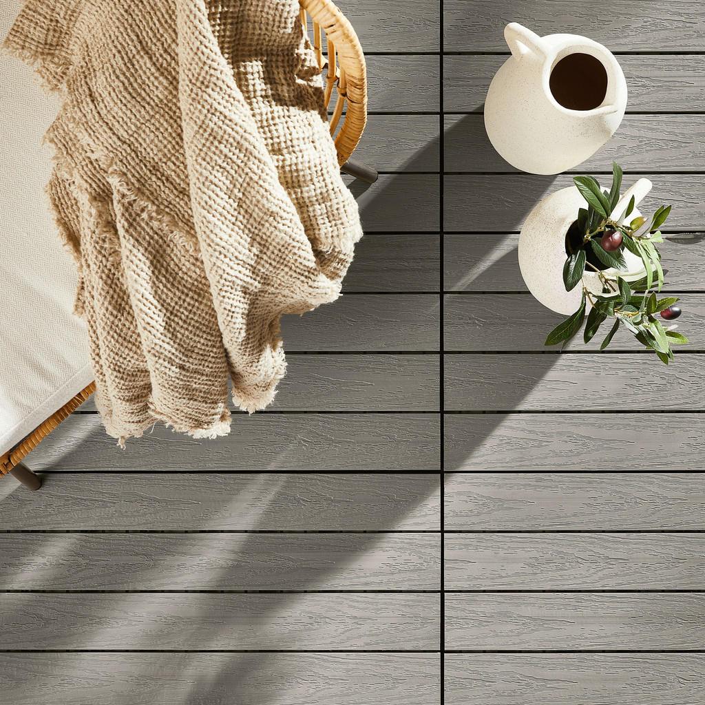 Ambia Garden Terrassenfliese , Grau , Holzwerkstoff , 30x2.4x60 cm , rutschfest, formstabil, witterungsbeständig, riss- und splitterfrei, UV-beständig, lichtunempfindlich , Gartenzubehör, Terrassenfliesen