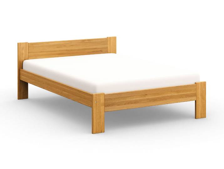 Naturwohnen Massivholzbett 140x200cm Eiche natur geölt Serie Arbor Design und Handwerk perfekt vereint mit bioola® nature veredelt